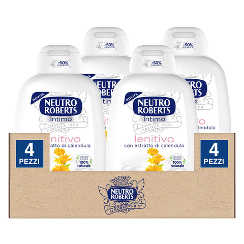 Neutro Roberts Beruhigende Unterwäsche mit Ringelblumenextrakt und physiologischem pH - Wert - 4 Flaschen zu je 4x 200 ml Original italienisch