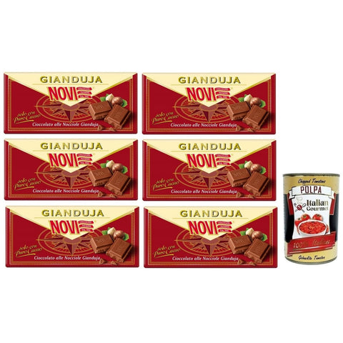 Novi Praline Novi Cioccolato alle Nocciole Gianduia Tafel Haselnussschokolade Gianduja mit Reinem Kakao 6x 100g italienisch Original 8006380213209