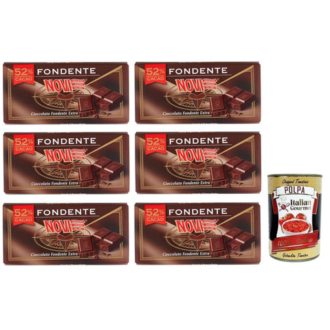 Novi Praline Novi Cioccolato Fondente 52% Kakao Tafel Extra Dunkle Schokolade 6x 100g italienisch Original 8006380215203