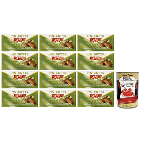 Novi Praline Novi Noisette Latte Tafel Feinste Milchschokolade mit Haselnüssen 12x 100g italienisch Original 8006380212202