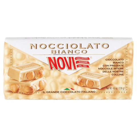 Novi Riegel Novi Haselnussschokolade Schokoladenhaselnuss Novi weiße Schokolade mit Haselnuss Schokolade 4.58 Unzen Gesamtgewicht 8x 130 g italienisch Original 8006380217160