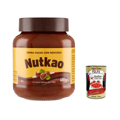 Nutkao Crema Cacao con Nocciole, Streichfähige Creme Kakao mit Haselnüssen 6x400g Original italienisch Aufstrich
