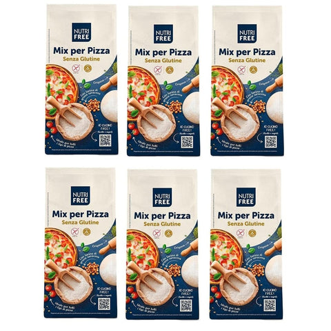 Nutrifree Brot Nutrifree Nutri Free Mix per Pizza Mehl Laktose und Milcheiweißfrei Glutenfrei Packung Ideal für alle Arten von 6x 1Kg italienisch Original 8008696026580