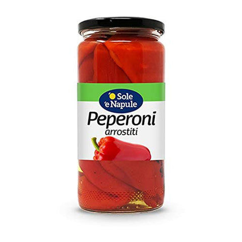 O Sole e Napule Geröstete Paprika in Salzlake - 480 gr. 'o Sole 'e Napule Original italienisch