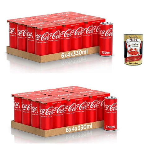 original Kohlensäurehaltiges Wasser Original italienisch dosen kohlensäurehaltiges Getränk 48x 330ml Softdrink italienisch inkl. Italian Gourmet Polpa 400g 8032804040014