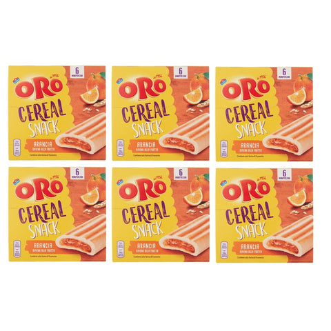 ORO SAIWA Kekse ORO SAIWA Cereal Snack Arancia Müslikeks mit Orangenfüllung Kekse Biscuits 6x 162g italienisch Original 7622201675417