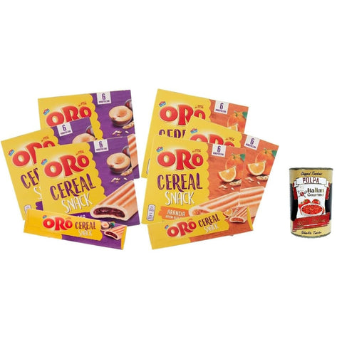 ORO SAIWA Snack Kuchen & Backwaren ORO SAIWA Cereal Snack Barretta, Getreidekeks mit Pflaumenfüllung und Orange 6x 162G [3 Packungen für den Geschmack] Original italienisch inkl. Italian Gourmet Polpa 400g 8032804040014