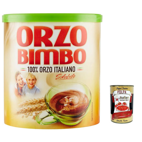 Orzo Bimbo Instantkaffee Orzo Bimbo 100% italiano Instant lösliche Gerste Getreidekaffee Kaffee 120 g 6x italienisch Original Pastasauce + kostenlos polpa 400 g 3175681250673