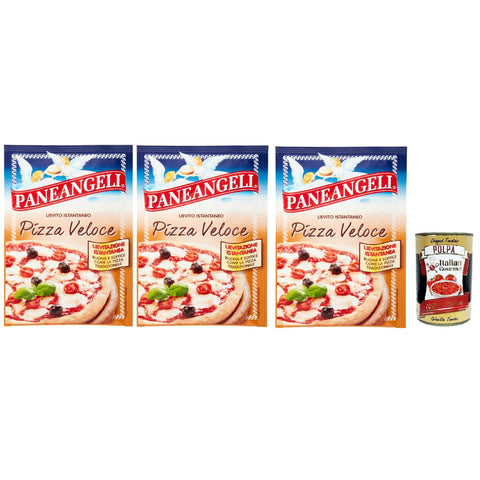 Paneangeli Lievito Istantaneo Pizza Veloce Schnelle sofortige Hefe istant hefe Mischung mit dehydrierter Bierhefe 3x26 g italienisch Original Trockenhefe +