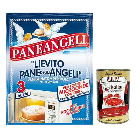 Paneangeli Lievito Backpulver Paneangeli Lievito Vanigliato per Dolci Instanthefe für die Zubereitung von Desserts in der Mikrowelle Packung mit 36 g 10x italienisch Original Trockenhefe + 8003000362910