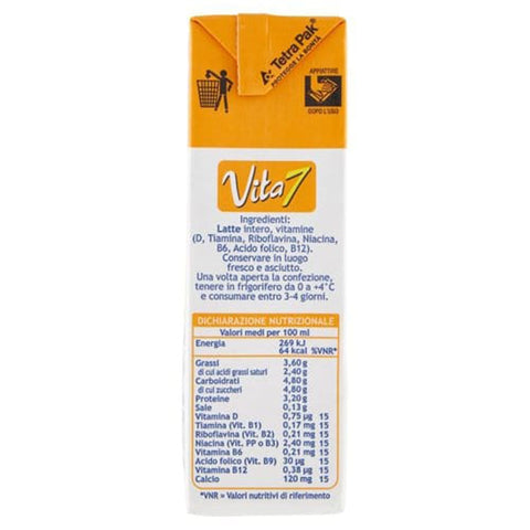 Parmalat Kapseln & Pads 14x Parmalat Vita 7 Latte Intero UHT con Vitamine Vollmilch, lange Haltbarkeit, reich an Vitaminen 500 ml  SONDERANGEBOT 8002580036006