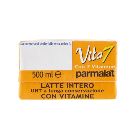Parmalat Kapseln & Pads Parmalat Vita 7 Latte Intero UHT con Vitamine Vollmilch lange Haltbarkeit reich an Vitaminen 24x 500 ml italienisch Original 8002580036006