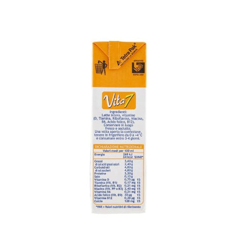 Parmalat Kapseln & Pads Parmalat Vita 7 Latte Intero UHT con Vitamine Vollmilch lange Haltbarkeit reich an Vitaminen 24x 500 ml italienisch Original 8002580036006