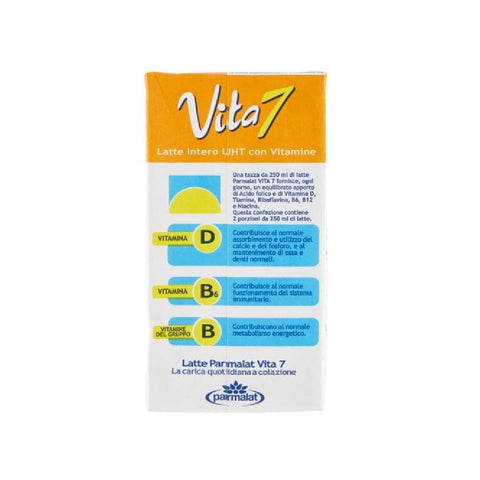 Parmalat Kapseln & Pads Parmalat Vita 7 Latte Intero UHT con Vitamine Vollmilch lange Haltbarkeit reich an Vitaminen 24x 500 ml italienisch Original 8002580036006