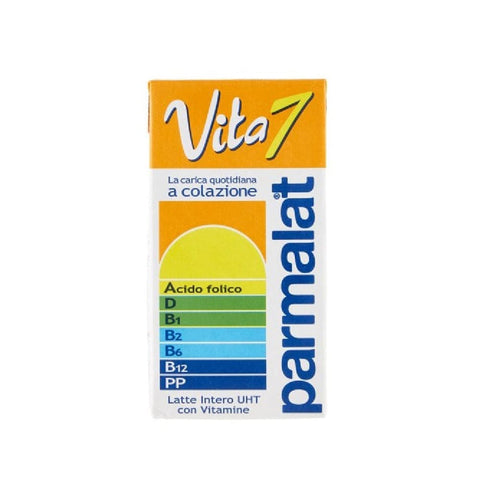 Parmalat Kapseln & Pads Parmalat Vita 7 Latte Intero UHT con Vitamine Vollmilch lange Haltbarkeit reich an Vitaminen 24x 500 ml italienisch Original 8002580036006