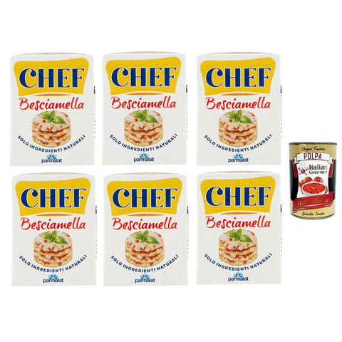 Parmalat Käse & Alternativen auf Pflanzenbasis Parmalat Chef Besciamella Klassisches Bechamel Sauce zum Kochen 6x 200ml natürliche Zutaten bereit zum Kochen Original italienisch inkl. Italian Gourmet Polpa 400g 8002580028605