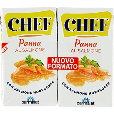 Parmalat Tortencremes & Kuchenfüllungen Parmalat Panna Chef al Salmone Sahne Kochcreme creme mit Lachs 2x125 ml italienisch Original 8002580015971