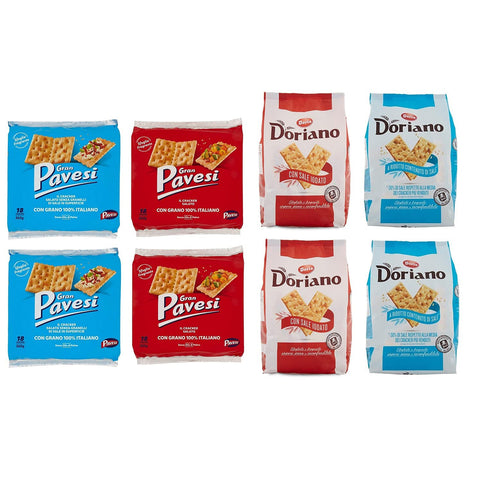 Pavesi Testpaket Cracker mit Salzkörnern 2x560g Original italienisch Snack