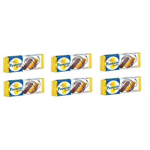 Pavesi Kekse Pavesi Barilla Pavesini Double Eier Kekse mit dunkler Schokolade Basis 60 g Italienische Kekse Biscuits Cookies italienisch Original 8013355501209
