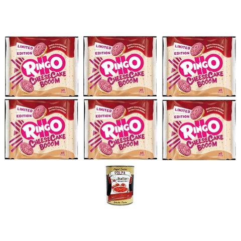 Pavesi Kekse Pavesi Ringo Pavesi Cheesecake Cheese cake Booom Knusprige Doppelkekse mit cremiger Cheesecake Füllung Limitierte Auflage 6x165g italienisch Original 8013355501988