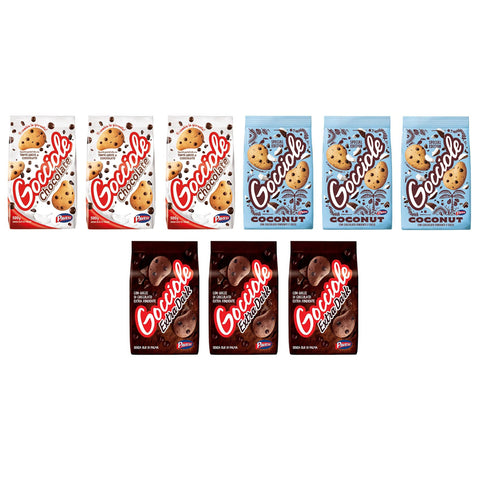 Pavesi Testpaket Gocciole Chocolate Coconut Extra Dark Kekse mit Schokoladentropfen 3x500g Original italienisch