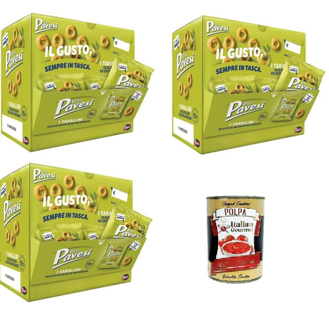 Pavesi Gran Tarallini Snack mit Olivenöl und Extra Virgin 3x Showbox mit 32 Einzelportionen à 32 g italienisch Original