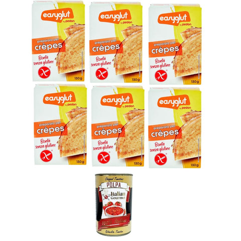 Pedon Easyglut Antipasti & Relishes Pedon Easyglut preparato per crèpes senza glutine Zubereitung für glutenfreie Crèpes 6x 130gr Original italienisch inkl. Italian Gourmet Polpa di Pomodoro 400g 8032804040014