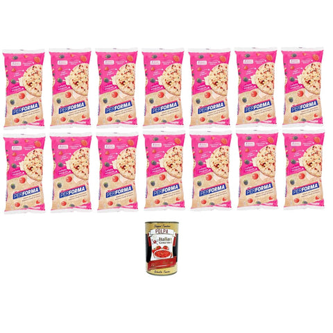 Performa Snacks Flips Performa Snacks von Vollkorn Reis mit Weißer Schokolade und Beeren Vollkorn Reiskuchen im 4er-Pack Frischespartaschen mit je 2 Keksen 14x132g Original italienisch inkl. Italian Gourmet Polpa 400g 8032804040014
