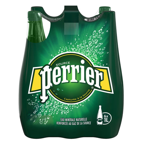 Perrier 6 Flaschen Sprudelwasser erfrischend lebendig 1 l italienisch Original Aromatisiertes Wasser