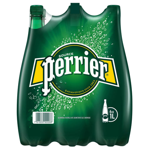 Perrier Natural Sparkling Mineral Water 1Lit. natürliches kohlensäurehaltiges Mineralwasser 6x Original italienisch Getränk
