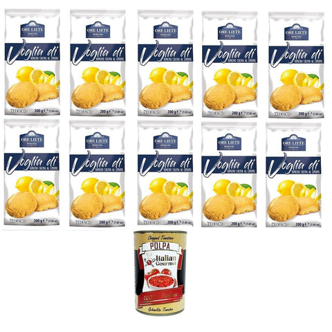 Perugia Ore Liete Voglia Di Biscotti di frolla ripieni di Crema Limone Lust auf Mürbeteigkekse gefüllt mit Zitronencreme 10x200g Original italienisch