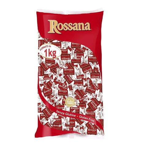 Perugina Rossana al Cocco Caramelle Candies Bonbon Lollies Hartbonbons mit cremiger Füllung auf Basis von Milch und Kokosnuss,Glutenfrei 1 Kg Beutel italienisch Original
