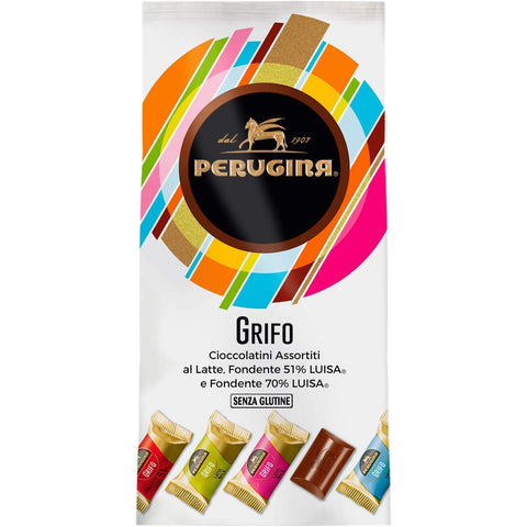 Perugina GRIFO Dunkle Schokolade und Milchschokolade Assortierte Pralinen Beutel 200 g Original italienisch