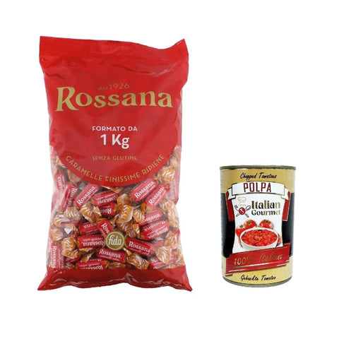 Perugina Caramelle Rossana ripene al caramello salato Salat Karamell ausgestopfte Süßigkeiten gluten frei Candies Bonbon Lollies 1 Kg italienisch Original