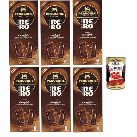 Perugina Snack Kuchen & Backwaren Perugina NERO Fondente gusto caffe' Tavoletta di Cioccolato Fondente Dunkle Schokoladen KaffeeGeschmack Riegel 6x 85g italienisch Original 8000300432442