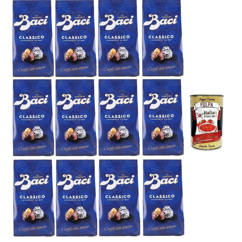 Perugina Süßigkeiten & Knabbereien Perugina Baci Classico Pralinen mit Extra dunkle Schokoladenpraline gefüllt mit Haselnüssen 12x125gr italienisch Original 8032804040014