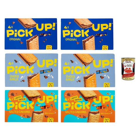 Pick Up Snack Kuchen & Backwaren Pick Up Testpaket,Milchschokoladentafel im Doppelkeks, 6x 112 g Packung, Jede Packung enthält 4 Kekse à 28 g italienisch Original 8032804040014