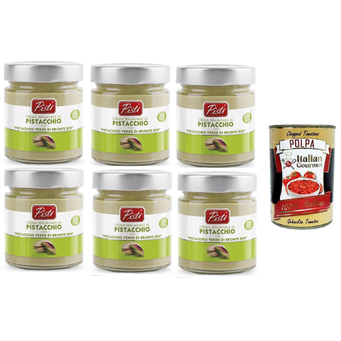 Pistì Crema Spalmabile al Pistacchio con "Pistacchio Verde di Bronte Dop" Pistazien Aufstrichcreme mit „Grünen Pistazien von Bronte Dop“ 6x200 gr italienisch Original