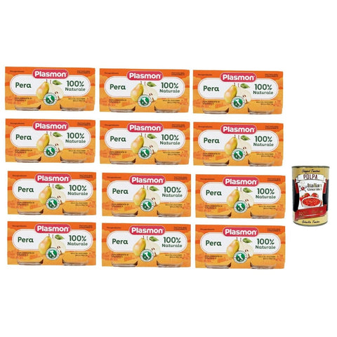 Plasmon Frutta Snack Kuchen & Backwaren Plasmon Frutta Pera ( ) Nur mit italienischen Birne 100% natürlich mit Zugabe von Vitamin C 2x104 g 12x italienisch Original Pastasauce + kostenlos polpa 400 g 8032804040014