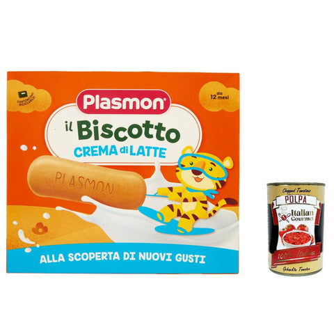 Plasmon Biscotto con crema al latte 12m 320 g 6x italienisch Original Pastasauce + kostenlos polpa 400 g