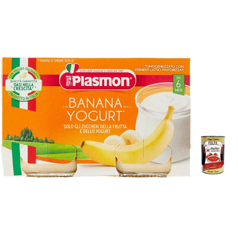 Plasmon Koch- & Backzutaten Plasmon Banana e Yogurt 2x120g 3x Original italienisch inkl. Italian Gourmet Polpa 400g 8001040015056