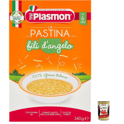 Plasmon Fili d'Angelo Pastina Infanzia Svezzamento Dai 6 Mesi 340 Grammi 3x italienisch Original Pastasauce + kostenlos polpa 400 g
