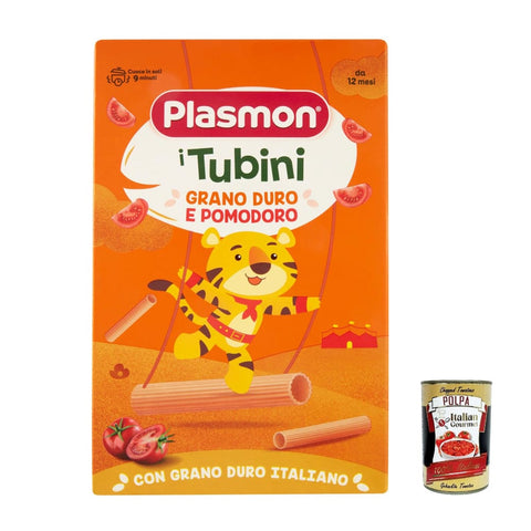 Plasmon Nudeln & Pasta Plasmon Pasta i Tubini Grano Duro e Pomodoro 250 g 3x Original italienisch inkl. Italian Gourmet Polpa 400g 8001040420997