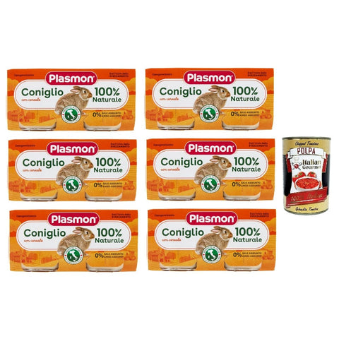Plasmon Snack Kuchen & Backwaren Plasmon Carne Coniglio e cereale 6x (2x80 g) Mit italienischem Fleisch, 100% natürlich, ohne Stärken und Räume hinzugefügt italienisch Original 8001040011584