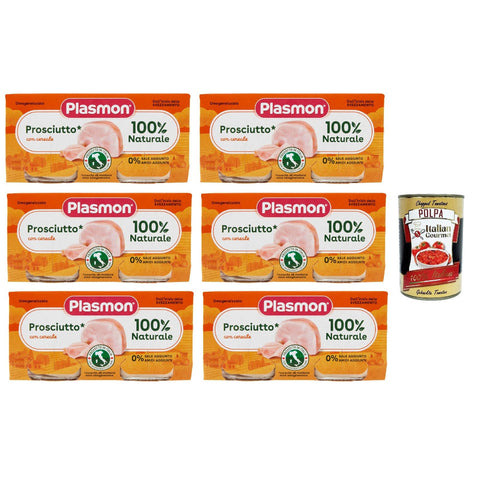 Plasmon Carne Prosciutto e cereale 6x (2x80 g) Mit italienischem Fleisch, 100% natürlich, ohne Stärken und Räume hinzugefügt italienisch Original