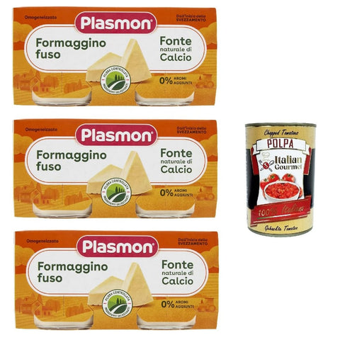 Plasmon Snack Kuchen & Backwaren Plasmon Formaggino fuso 3x (2x80g) Mit italienischem Milch, 100% natürlich, ohne Räume hinzugefügt Original italienisch inkl. Italian Gourmet Polpa 400g 8001040002087