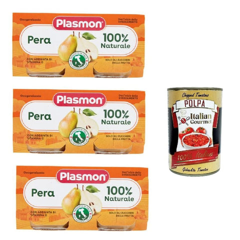 Plasmon Snack Kuchen & Backwaren Plasmon Frutta Pera 3x (2x104 g) Nur mit italienischen Birne, 100% natürlich, mit Zugabe von Vitamin C italienisch Original 8001040415894
