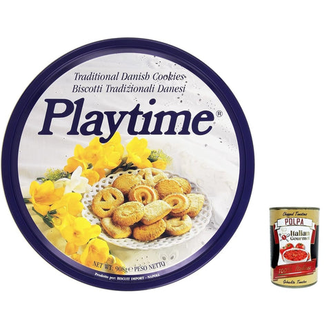 Playtime Kekse Playtime biscotti danesii Danish Cookies Dänische Buttercookies 908g Original italienisch inkl. Italian Gourmet Polpa 400g 8032958762329
