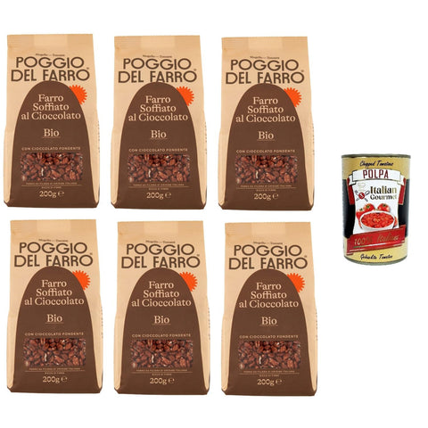 Poggio del Farro Farro Soffiato al Cioccolato Gepuffter Dinkel mit Schokolade 6x200g Original italienisch Getränk