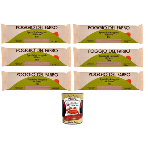 Poggio Koch- & Backzutaten Poggio del Farro Spaghetti Specialità Integrale Di Farro Vollkorn Dinkel Spezialität 6x500 gr italienisch Original 8032804040014